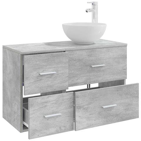 Set di mobili per il bagno 2 pcs Grigio Cemento - Foto 2