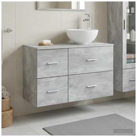 Set di mobili per il bagno 2 pcs Grigio Cemento - Foto 8