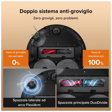 Qrevo Edge 2 Set Robot Aspirapolvere Lavapavimenti, Base Tutto in Uno, 25.000 Pa, 7,98 cm, LDS Retrattile, FlexiArm, Antigroviglio, Autopulizia 80°C, Evita 280+ Ostacoli, Videochiamata, Nero - Foto 2