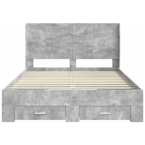 Struttura del letto con stoccaggio e testata Grigio Cemento - Foto 10