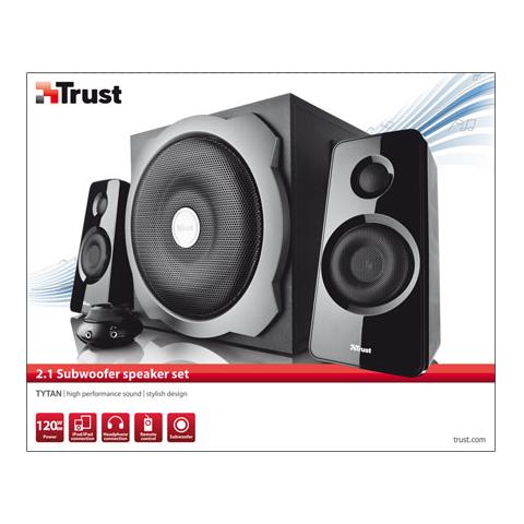 Set Altoparlanti 2.1 Tytan Subwoofer 60 Watt RMS Totali Colore Nero - Foto 2