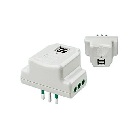 Adattatore Triplo 3 Prese Italiane 2 Usb - Foto 1
