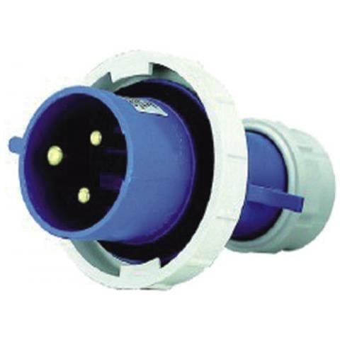 Spina Mobile Diritta Industriale 220V 16A 2P+T IP67 Blu - Foto 2