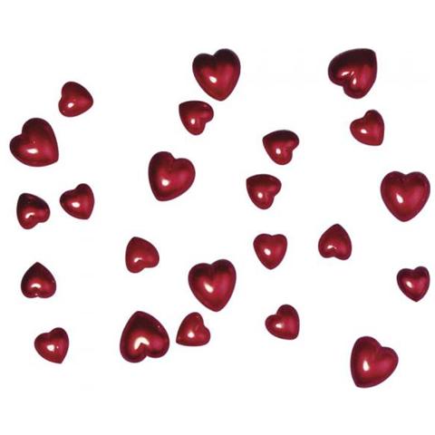 Rayher - 24 Pezzi - Decorazioni Cuori In Plastica A 2 Misure 1+1,5cm - Colore Rosso - Foto 1