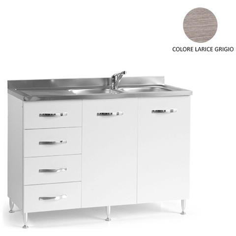 ARGONAUTA - Sottolavello Per Cucina Larice Grigio 2 Ante C / cass ... ARGONAUTA - Sottolavello Per Cucina Larice Grigio 2 Ante C / cass ...