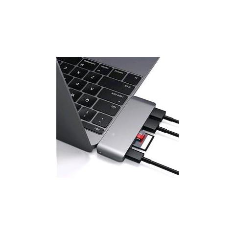 Hub 3 in 1 Tipo-C USB 3.0 in Alluminio Con Porta di Ricarica USB-C per MacBook 2015/2016/2017 da 12 pollici, Grigio Siderale - Foto 4