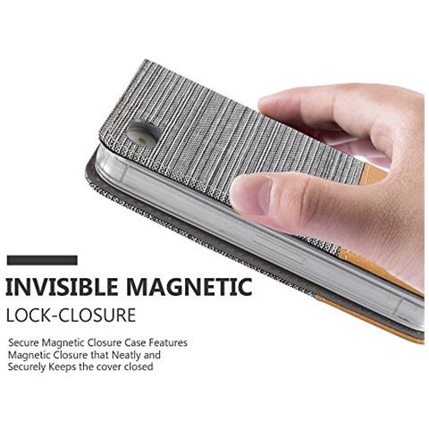 Custodia Compatibile Con Apple Iphone 4 / Iphone 4s In Grigio Chiaro Marrone - Coperchio Protettiva Con Chiusura Magnetica, Funzione Stand E Tasca Per Le Carte - Foto 2