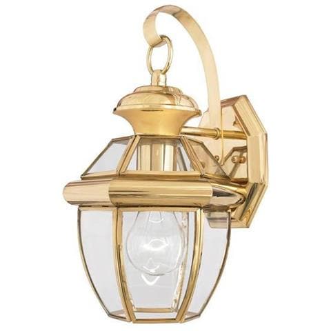 Lanterna Da Parete 1 Luce Da Esterno Piccola Luce Ottone Lucido Ip44, E27 - Foto 1