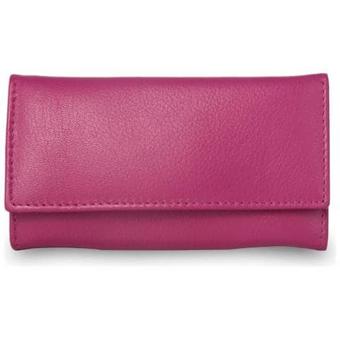 Portachiavi classico in pelle Multicolore a 6 ganci Fucsia - Foto 2