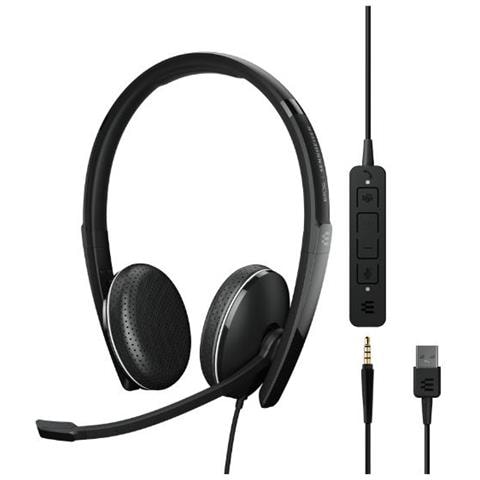 Adapt 165 USB II Cuffia Stereo Padiglione Auricolare Cablato con Microfono Integrato Colore Nero  - Foto 1