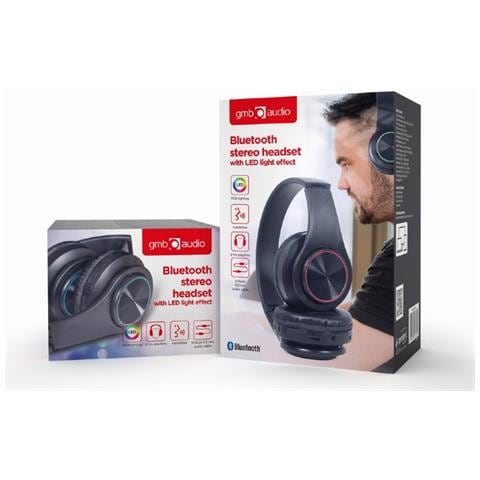 BHP-LED-01 cuffia e auricolare Con cavo e senza cavo A Padiglione Musica /Giornaliera Micro-USB Bluetooth Nero - Foto 7
