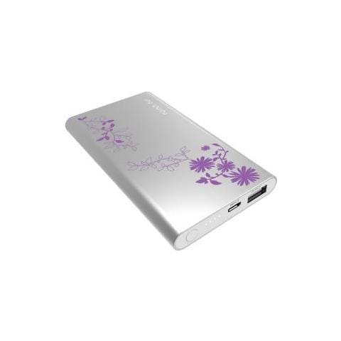 Allure Powerbank 5000mah 5v / 2a 1 X Micro Usb 1 X Usb Tipo A Silver Viola - Foto 1
