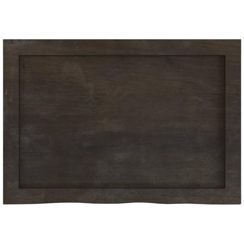 Piano Bagno Marrone Scuro 60x40x (2-4) cm Legno Massello Trattato - Foto 7