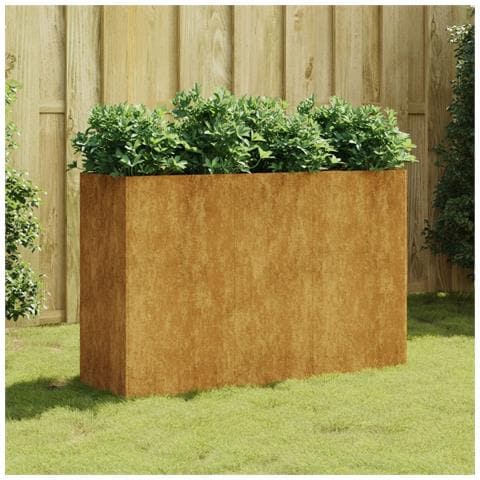 Fioriera Rialzata da Giardino 120x40x80 cm in Acciaio Corten - Foto 8