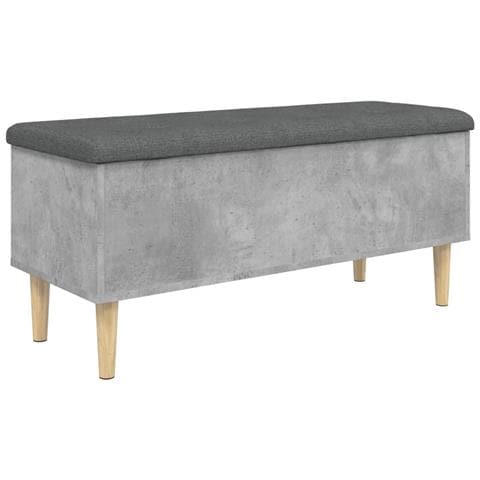 Panca Portaoggetti Grigio Cemento 102x42x46cm Legno Multistrato - Foto 2