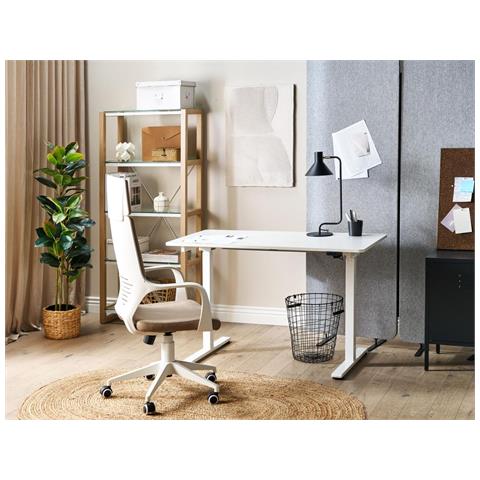 Scrivania Elettrica Regolabile Bianco 120 X 60 Cm Grifton - Foto 2