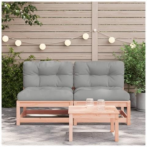 Divani Giardino Senza Braccioli Con Cuscini 2 Pz Legno Douglas - Foto 3