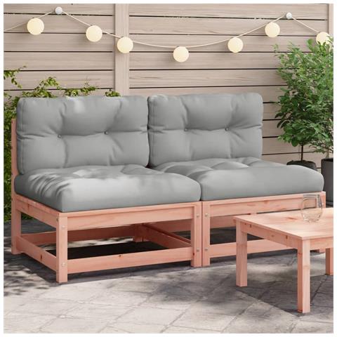 Divani Giardino Senza Braccioli Con Cuscini 2 Pz Legno Douglas - Foto 1