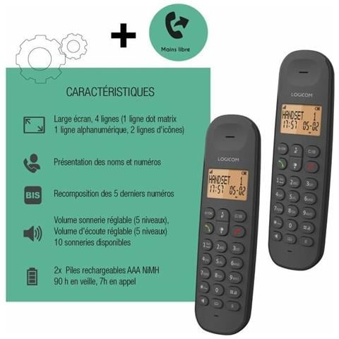 Telefono Cordless Vivavoce Iloa 250 Con Display, Portata 300 M, Nero - Foto 2
