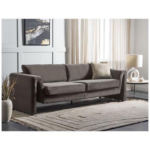 Divano 3 Posti Maunu Velluto Grigio Grafite - Foto 1