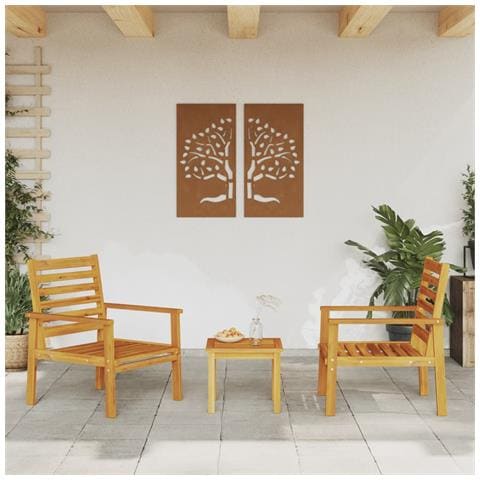 Poltrone Da Giardino 2 Pz 66,5x65x81 Cm Legno Massello Acacia - Foto 1