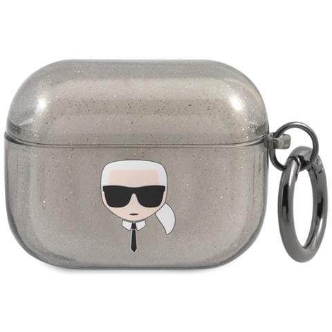 Cover Per Airpods Pro Glitter Chic In Tpu Alta Qualità, Nero / Argento - Foto 1