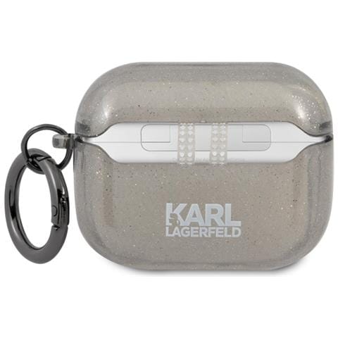 Cover Per Airpods Pro Glitter Chic In Tpu Alta Qualità, Nero / Argento - Foto 2