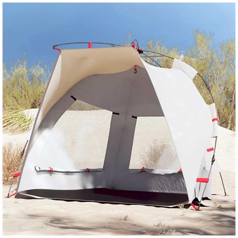 Tenda da Spiaggia 2 Persone Grigio Rilascio Rapido Impermeabile - Foto 2