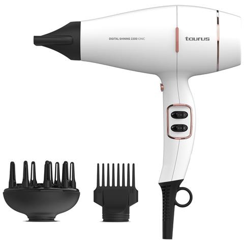 Digital Shining 2200 Ionic asciuga capelli 2200 W Bianco - Foto 2