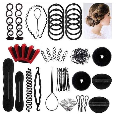 Kit Di Strumenti Per Intrecciare I Capelli Multifunzionale Da 25 Pezzi, Strumenti Professionali Per Intrecciare I Capelli Per Il Salone Black - Foto 1