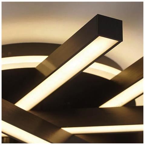 Plafoniera Led Luce Calda 3000k Lampadario 45 Watt Moderno Nero Pn21nc - Foto 2