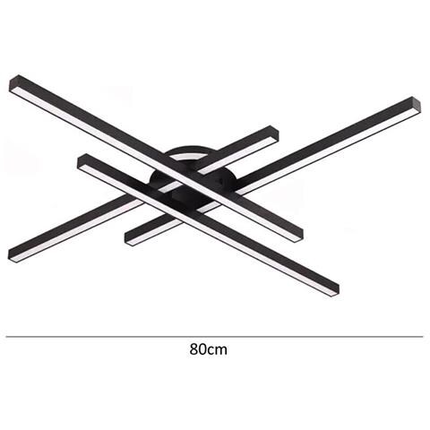 Plafoniera Led Luce Calda 3000k Lampadario 45 Watt Moderno Nero Pn21nc - Foto 5