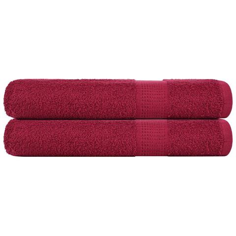 Asciugamani Per Sauna 2 Pz Bordeaux 80x200 Cm 100% Cotone - Foto 1