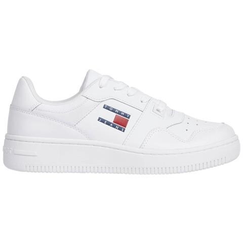 Retro Basket Trainers Sneakers Pelle Scarpe Donna Bianco Eu 40, En0en02505 Ybs - Foto 2