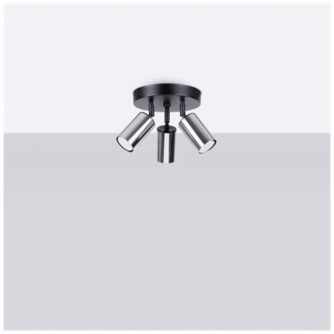 Lampada A Soffitto Winx 3p Nero /cromo Sl. 1369 - Moderno Lampade Da Soffitto Nero /cromato 20x19.5x19.5 Cm - Foto 2