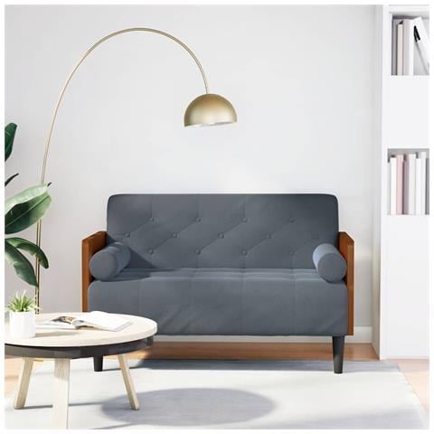 Divano Divanetto con Cuscini Bolster Grigio Scuro 110 cm - Foto 1