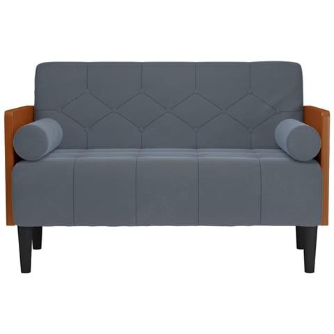 Divano Divanetto con Cuscini Bolster Grigio Scuro 110 cm - Foto 7
