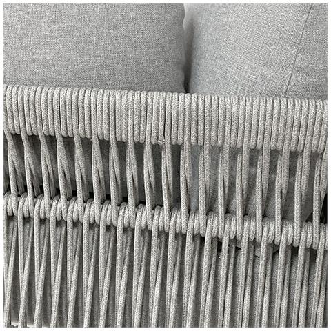 Galassia - Salotto Con Struttura In Alluminio Bianco, Rosso O Antracite, Rivestimento In Corda In Pvc - Foto 2