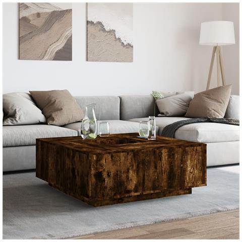 Tavolino Da Salotto Rovere Fumo 100x100x40 Cm Legno Multistrato - Foto 3
