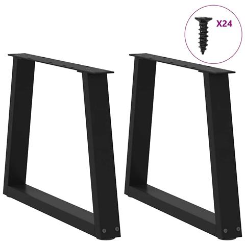 Gambe Per Tavolo Da Pranzo A V 2 Pz Nero 60x(42-43,3)cm Acciaio - Foto 3
