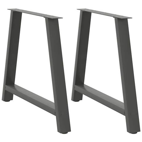 Gambe Tavolo Consolle A A 2 Pz Antracite 90x(72-73)cm Acciaio - Foto 1