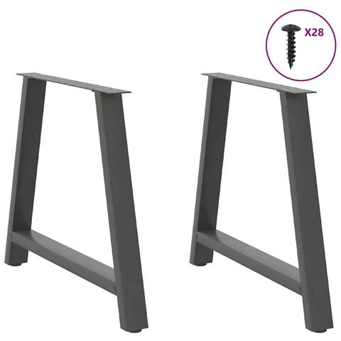 Gambe Tavolo Consolle A A 2 Pz Antracite 90x(72-73)cm Acciaio - Foto 3