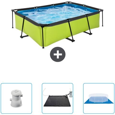 Piscina Fuori Terra - Rettangolo - 220x150x65 Cm - Groen - Include Accessori Coordinati Cb79 - Foto 1