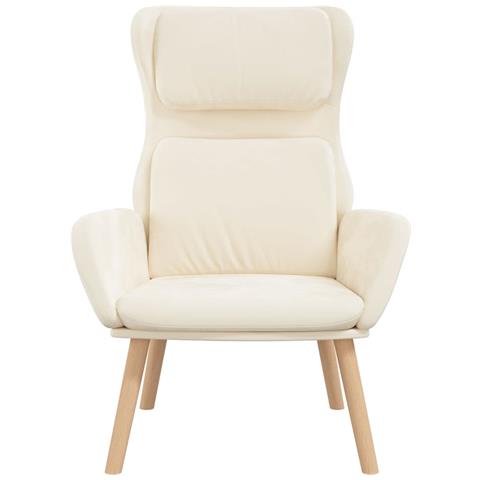 Lusso Casadino -  Sedia Relax Bianco Crema Velluto - Foto 2