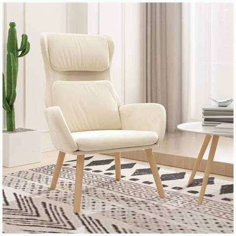 Lusso Casadino -  Sedia Relax Bianco Crema Velluto - Foto 8