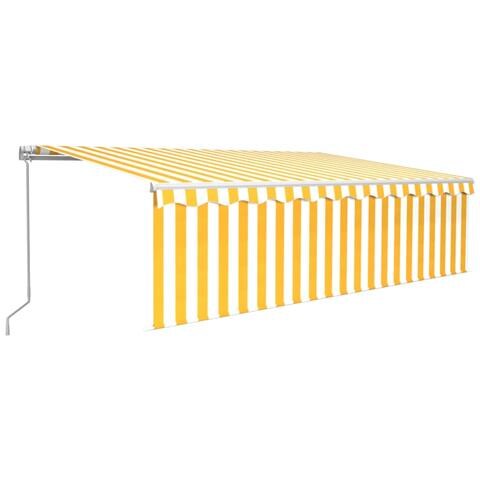 Lusso Casadino -  Tenda Sole Retrattile Manuale Parasole Led 5x3m Gialla Bianca - Foto 1