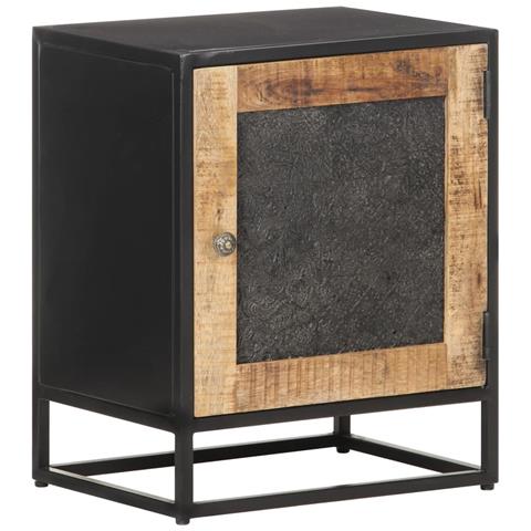Comodino 40x30x50 Cm In Legno Di Mango Grezzo - Foto 8