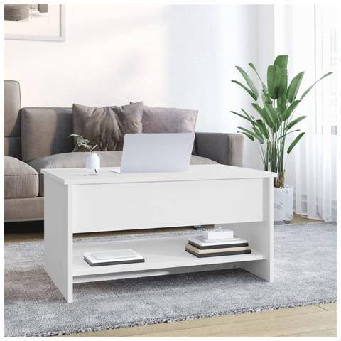 Lusso Casadino -  Tavolino Da Salotto Bianco 80x50x40 Cm In Legno Multistrato - Foto 2