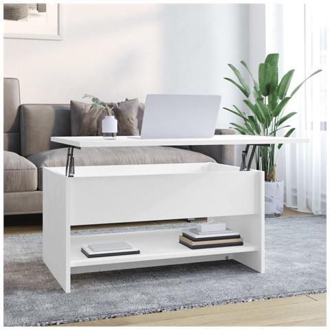 Lusso Casadino -  Tavolino Da Salotto Bianco 80x50x40 Cm In Legno Multistrato - Foto 8