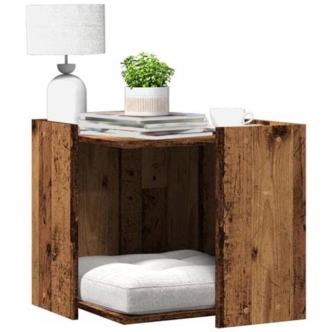 Recinto Lettiera Gatti Legno Vecchio 53x53x51 cm in Truciolato - Foto 2